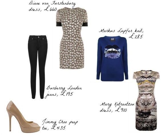 Flannels, UK Burberry fashion, Markus Lupfer, Jimmy Choo