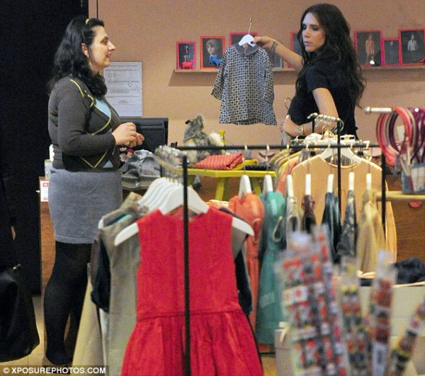 Victoria Beckham clothes shopping in Caramel, London