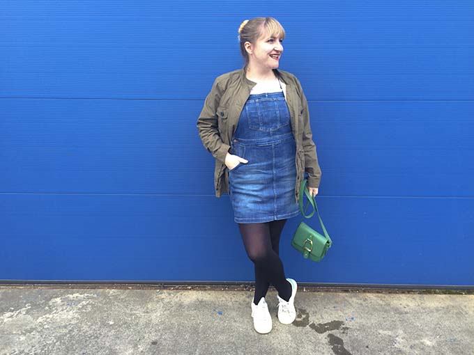 fat face denim pinafore dress